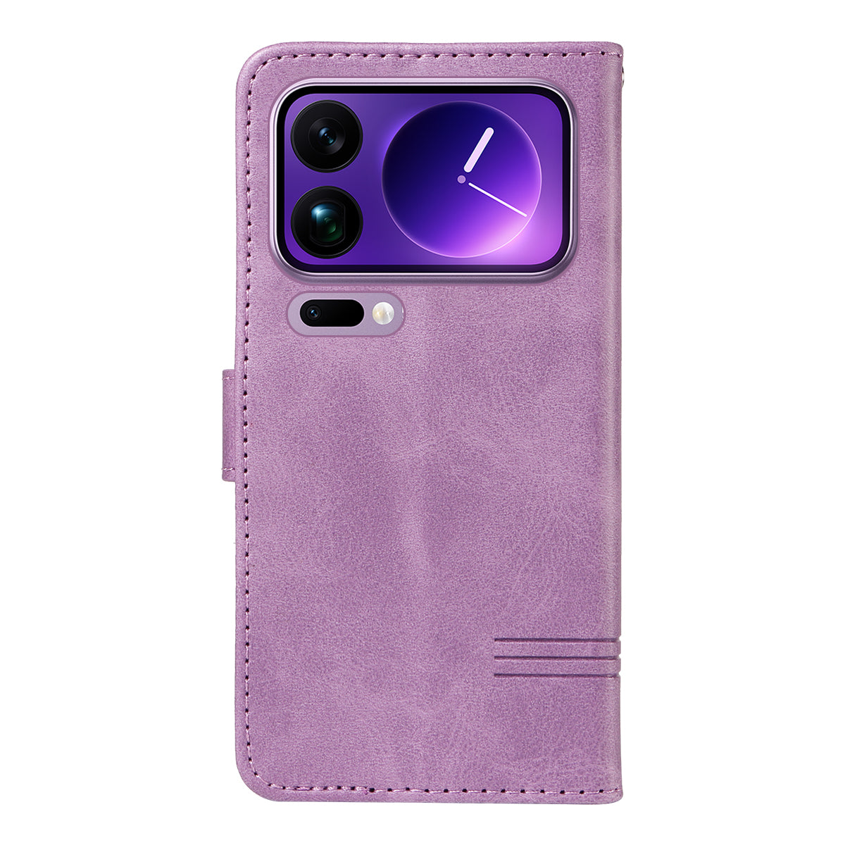 For Xiaomi 17 Pro Max Wallet Case T-Shape Lines Leather Phone Cover Stand -  Light Purple