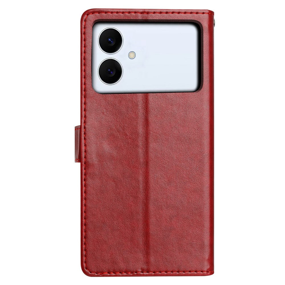 For-Samsung-Galaxy-S26-Edge-Leather-Case-Wallet-Stand-Phone-Cover-with-Handy-Strap-Red