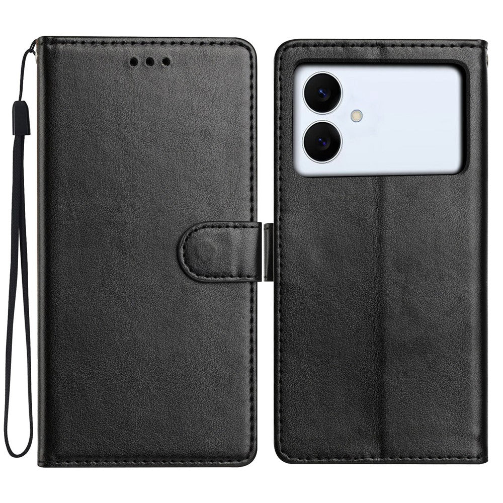 For-Samsung-Galaxy-S26-Edge-Leather-Case-Wallet-Stand-Phone-Cover-with-Handy-Strap-Black