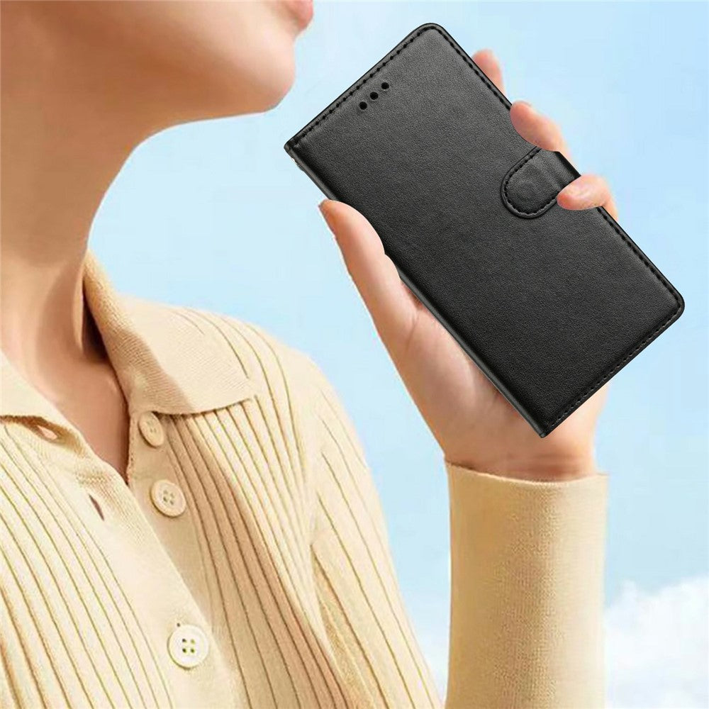 For-Samsung-Galaxy-S26-Edge-Leather-Case-Wallet-Stand-Phone-Cover-with-Handy-Strap-Black