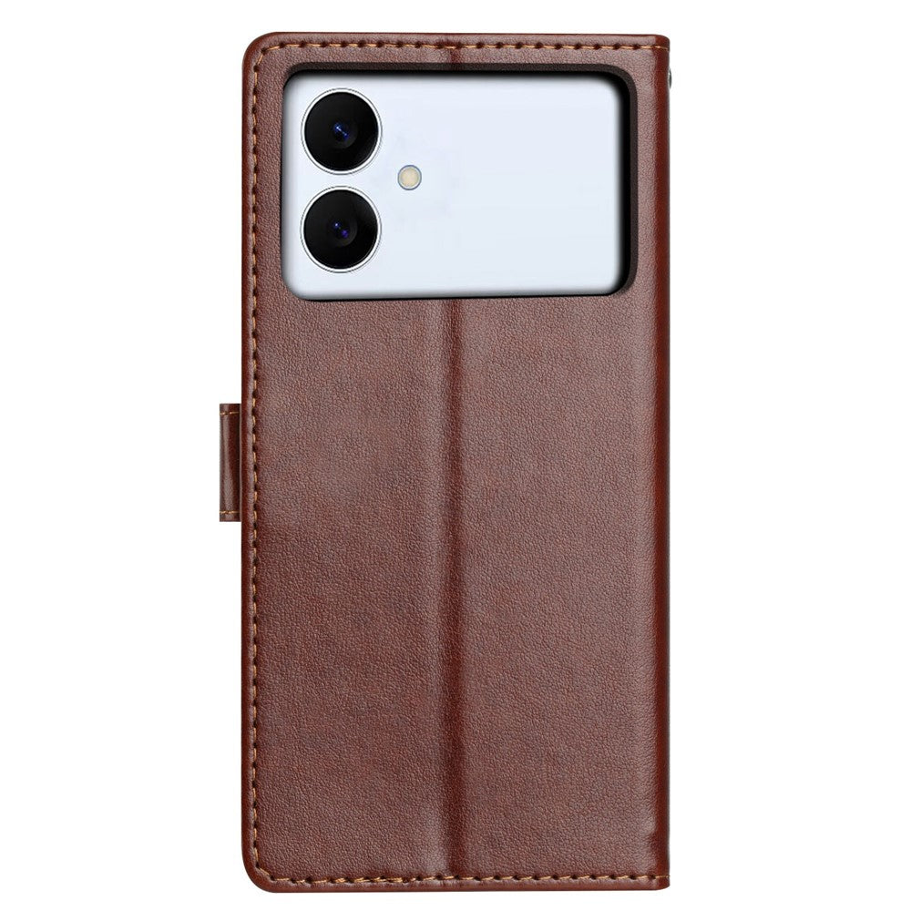 For-Samsung-Galaxy-S26-Edge-Leather-Case-Wallet-Stand-Phone-Cover-with-Handy-Strap-Brown