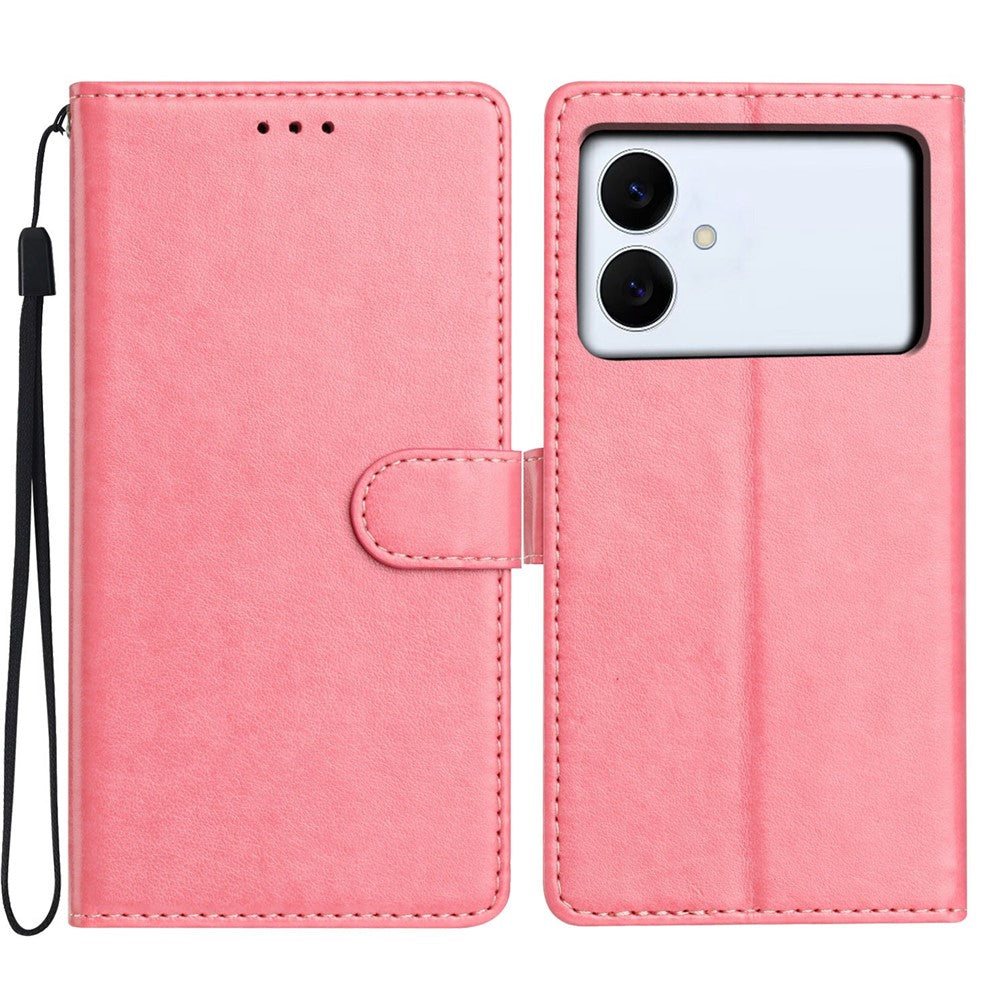 For-Samsung-Galaxy-S26-Edge-Leather-Case-Wallet-Stand-Phone-Cover-with-Handy-Strap-Rose-Gold