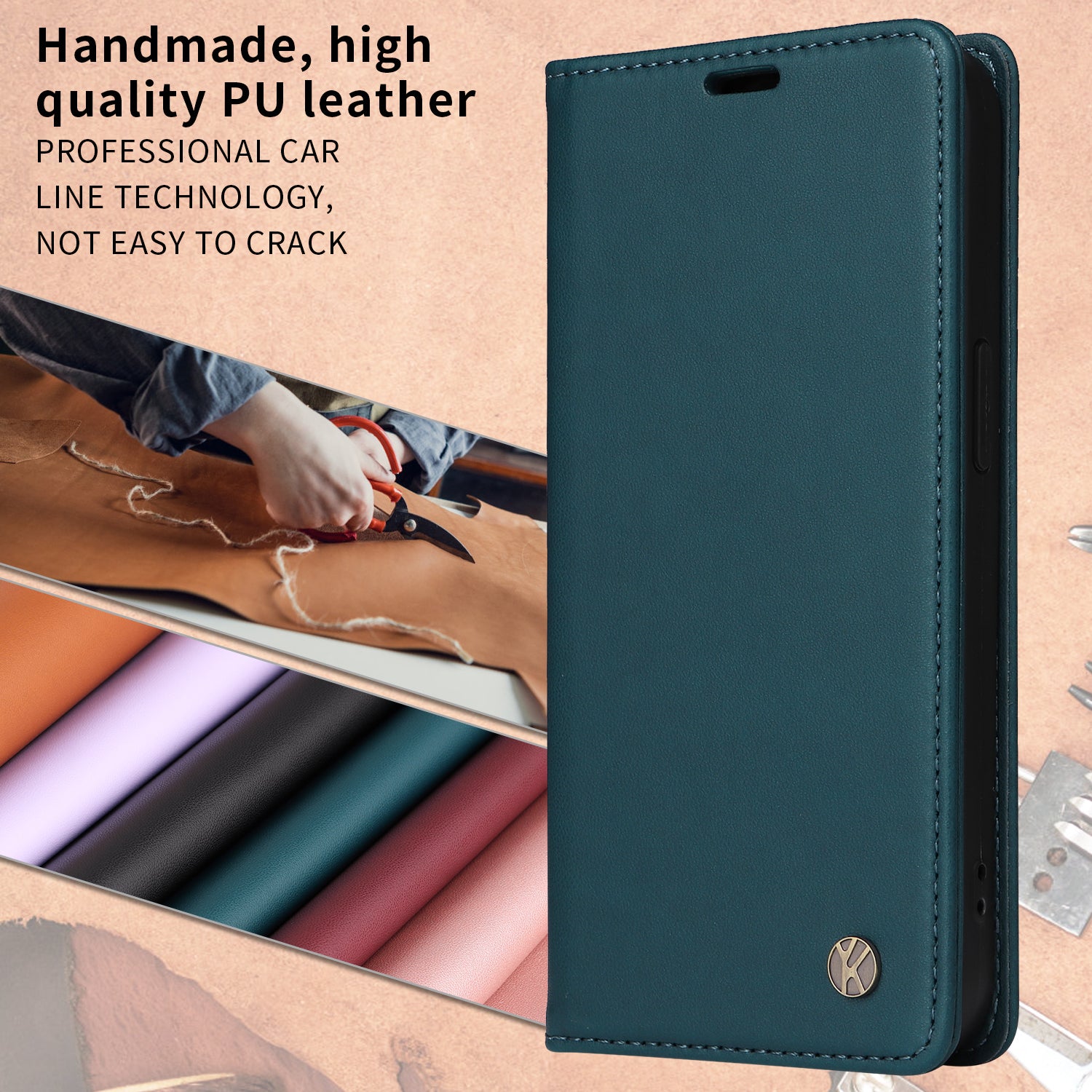 For Xiaomi 17 Pro Max Phone Cases YIKATU Magnetic Closure PU Leather Mobile Cover - Green