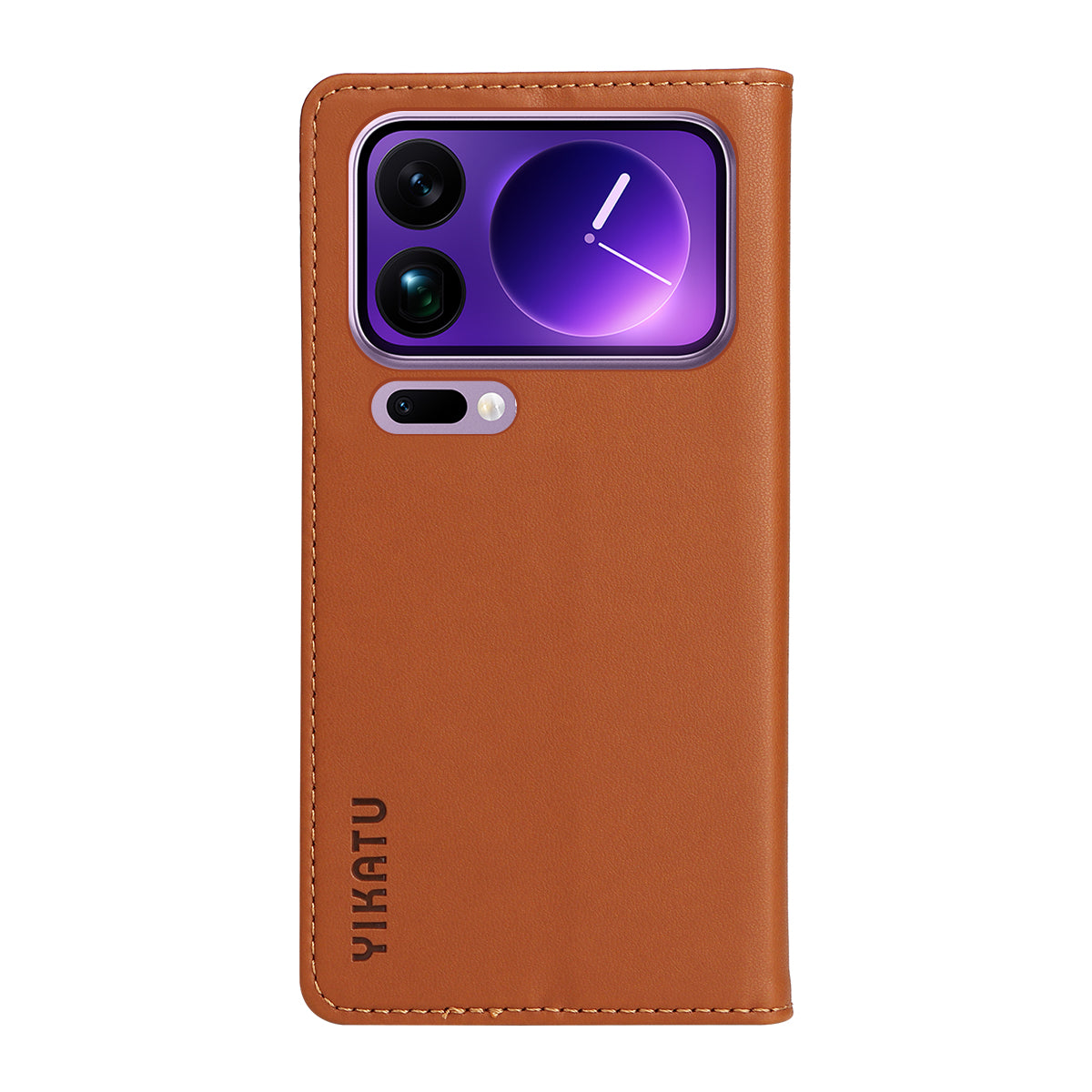 For Xiaomi 17 Pro Max Phone Cases YIKATU Magnetic Closure PU Leather Mobile Cover - Brown