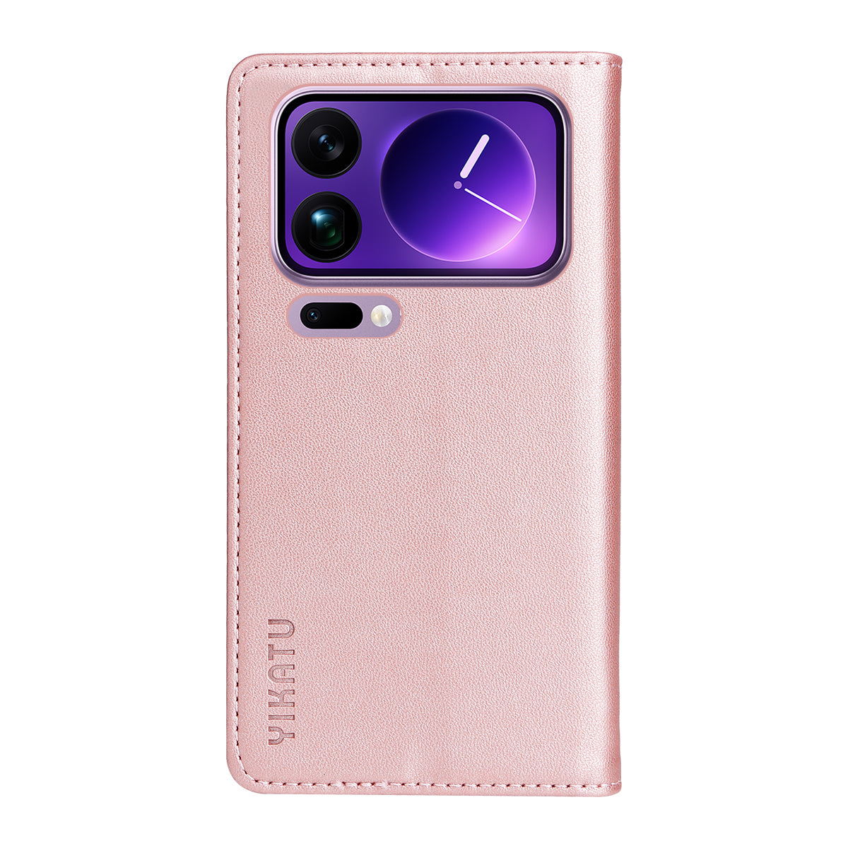 For Xiaomi 17 Pro Max Phone Cases YIKATU Magnetic Closure PU Leather Mobile Cover -  Rose Gold