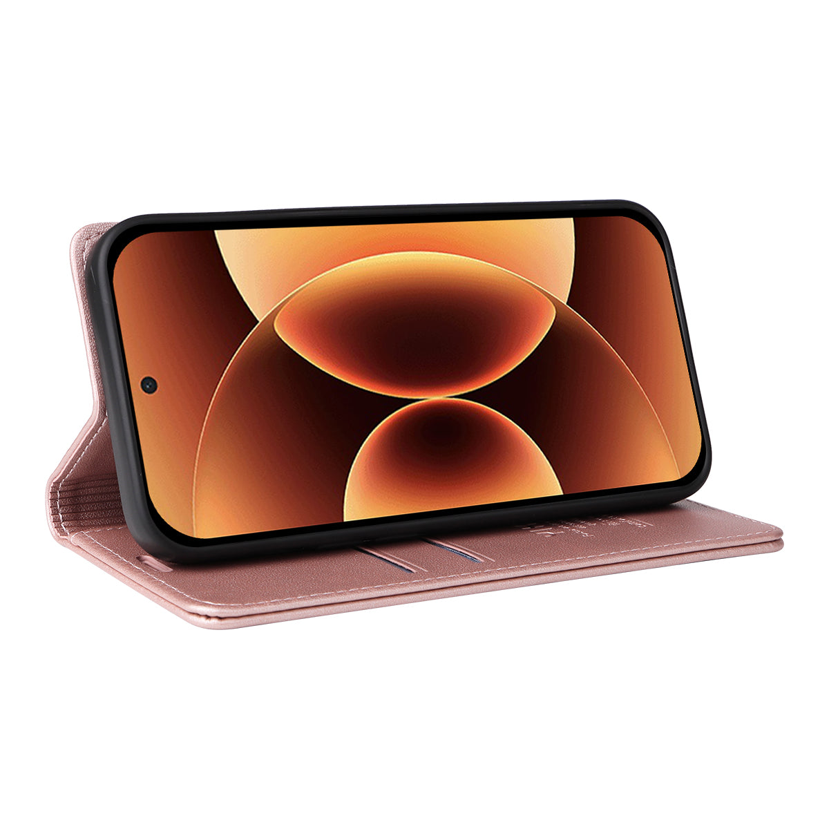 For Xiaomi 17 Pro Max Phone Cases YIKATU Magnetic Closure PU Leather Mobile Cover -  Rose Gold