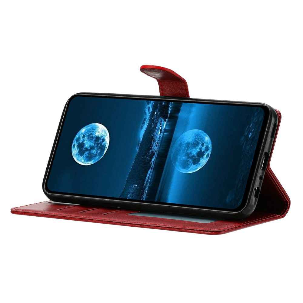 For Xiaomi 17 Pro Leather Case Wallet Stand Phone Cover with Handy Strap - Red