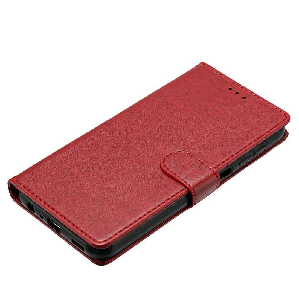 For Xiaomi 17 Pro Leather Case Wallet Stand Phone Cover with Handy Strap - Red