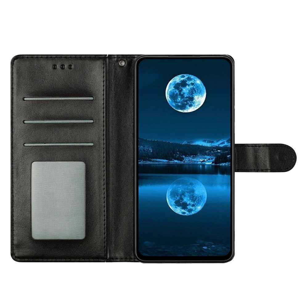 For Xiaomi 17 Pro Leather Case Wallet Stand Phone Cover with Handy Strap - Black