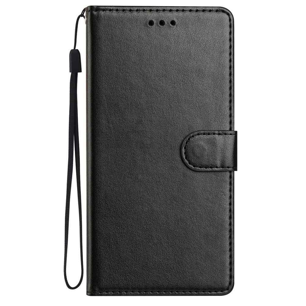 For Xiaomi 17 Pro Leather Case Wallet Stand Phone Cover with Handy Strap - Black