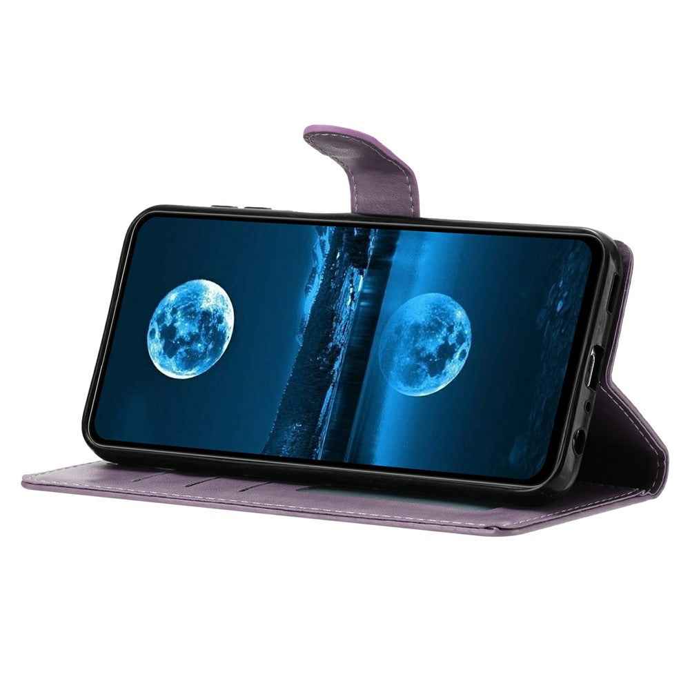 For Xiaomi 17 Pro Leather Case Wallet Stand Phone Cover with Handy Strap - Purple