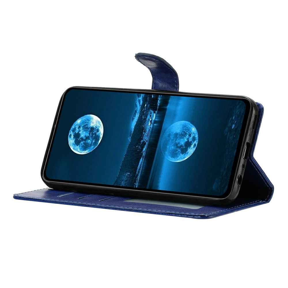 For Xiaomi 17 Pro Leather Case Wallet Stand Phone Cover with Handy Strap - Blue