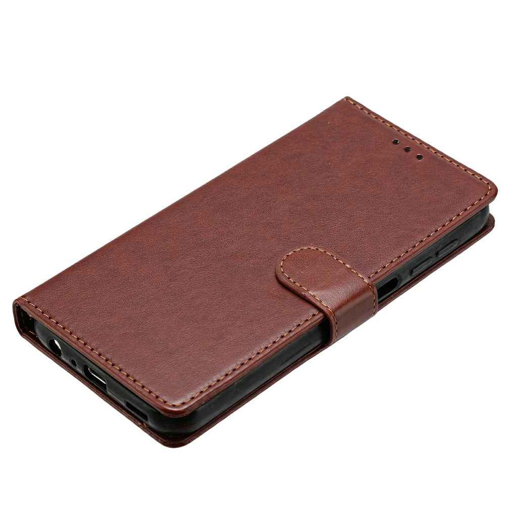 For Xiaomi 17 Pro Leather Case Wallet Stand Phone Cover with Handy Strap - Brown