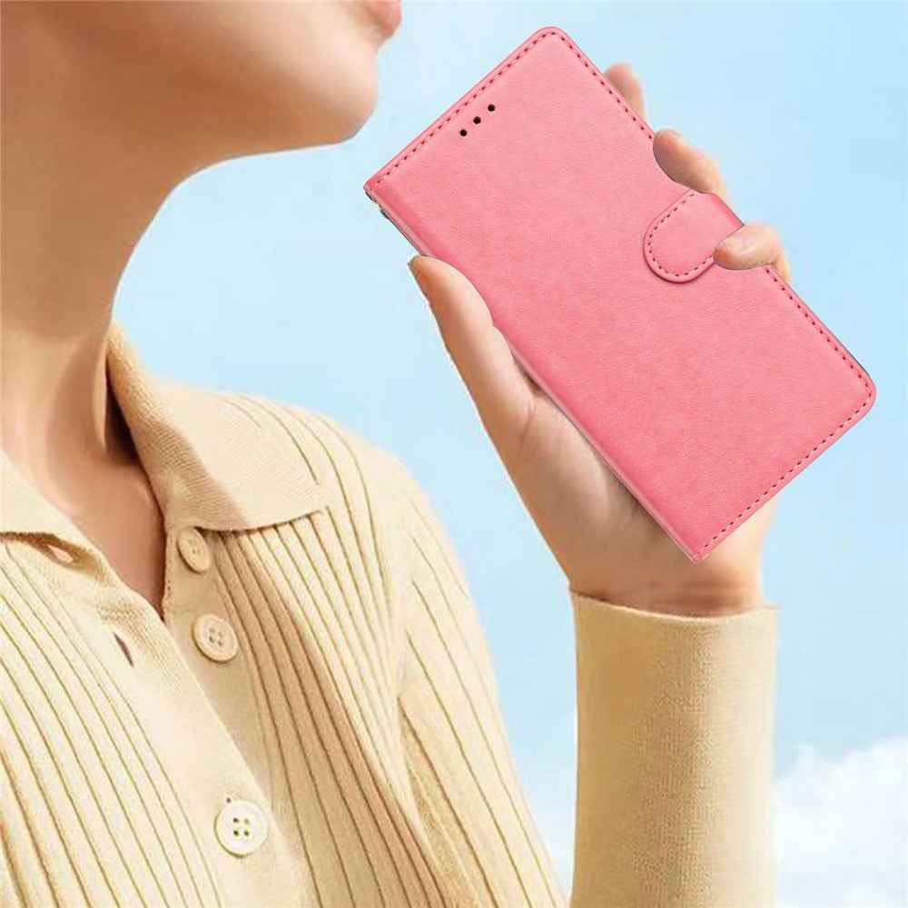 For Xiaomi 17 Pro Leather Case Wallet Stand Phone Cover with Handy Strap - Rose Gold