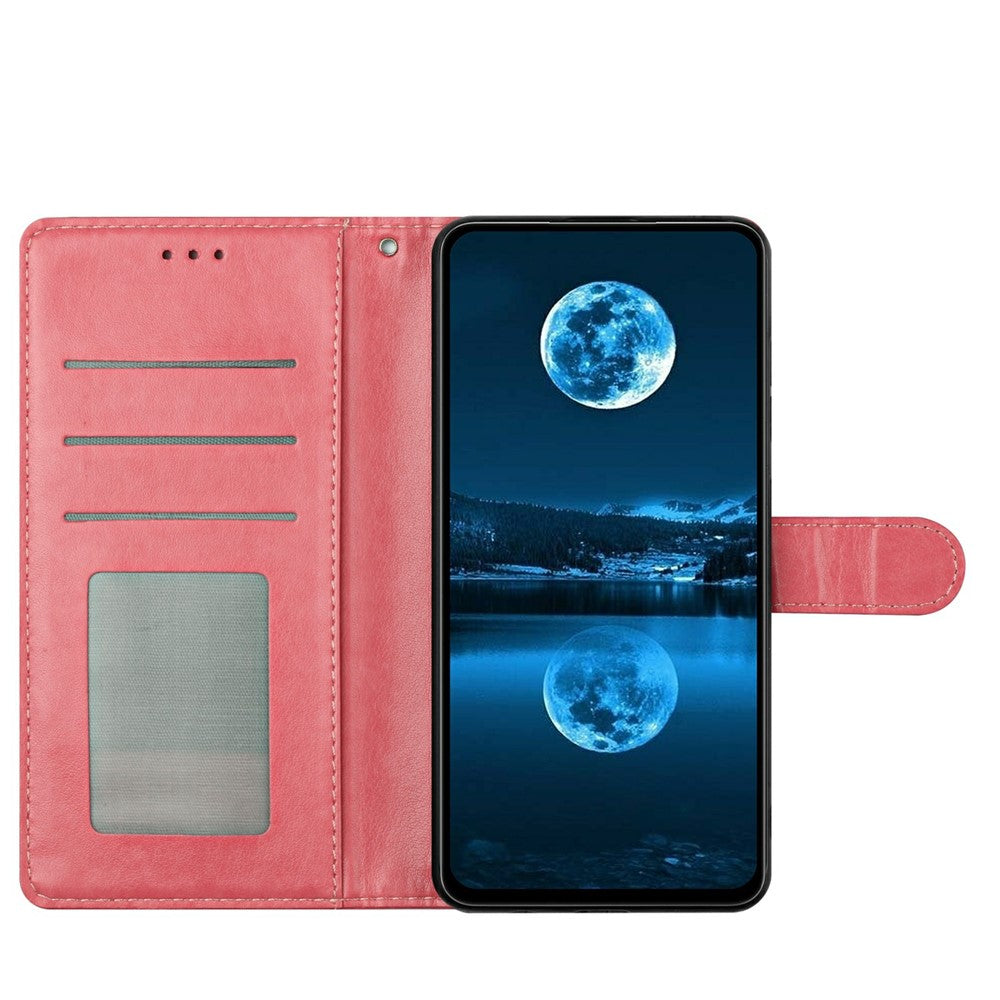 For Xiaomi 17 Pro Max Leather Case Wallet Stand Phone Cover with Handy Strap - Rose Gold