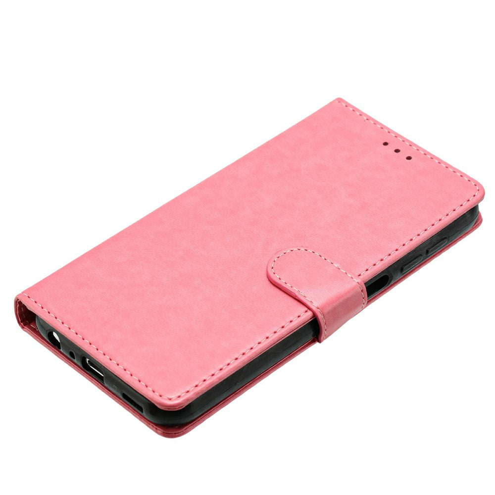 For Xiaomi 17 Pro Max Leather Case Wallet Stand Phone Cover with Handy Strap - Rose Gold