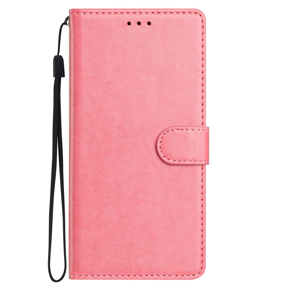 For Xiaomi 17 Pro Max Leather Case Wallet Stand Phone Cover with Handy Strap - Rose Gold