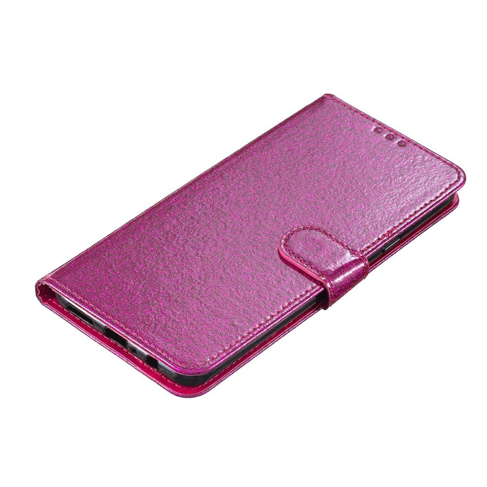 For-Samsung-Galaxy-S26-Edge-Wallet-Case-Glitter-Anti-Scratch-Leather-Stand-Phone-Cover-with-Strap-Rose