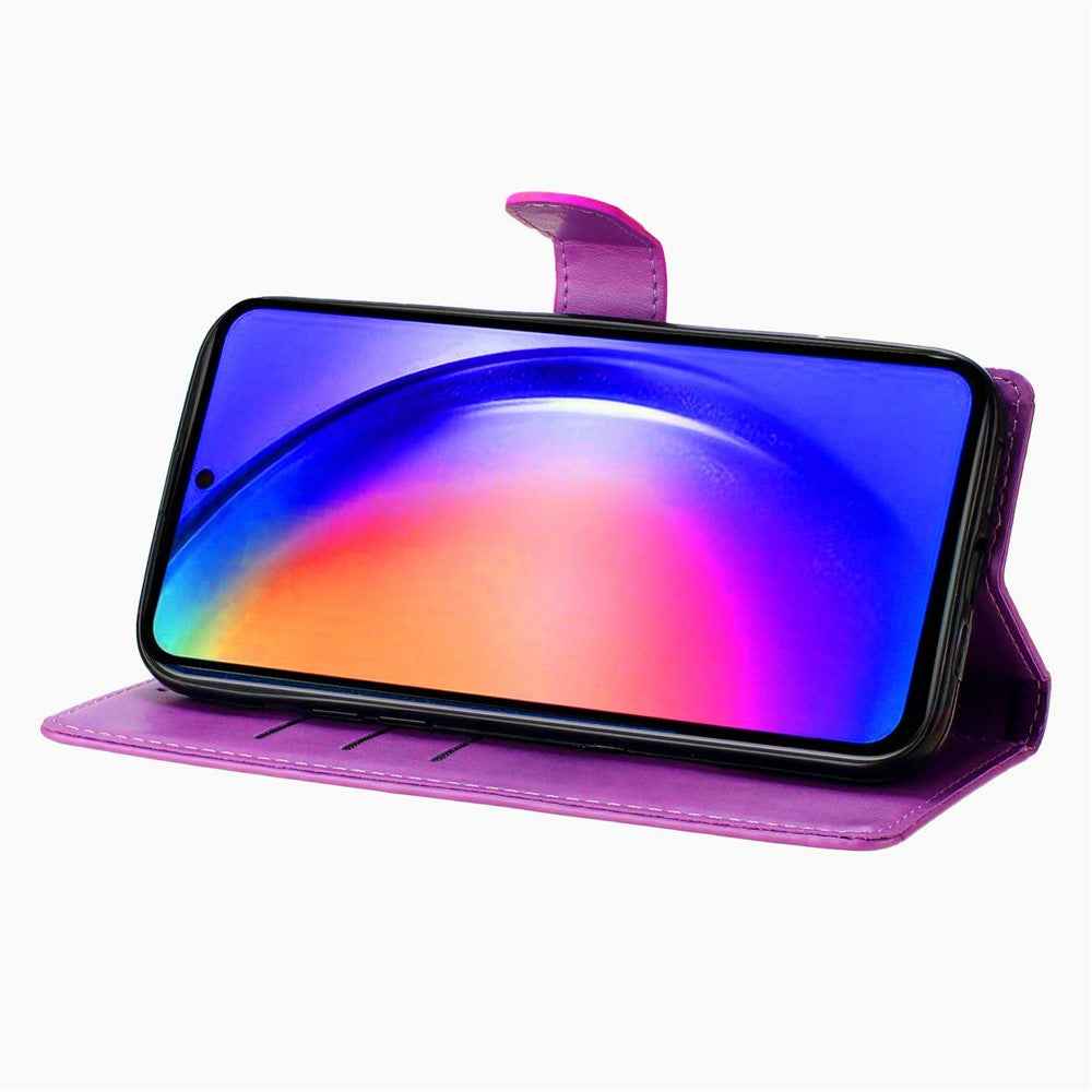 For Xiaomi 17 Pro Wallet Case Glitter Anti-Scratch Leather Stand Phone Cover with Strap - Purple