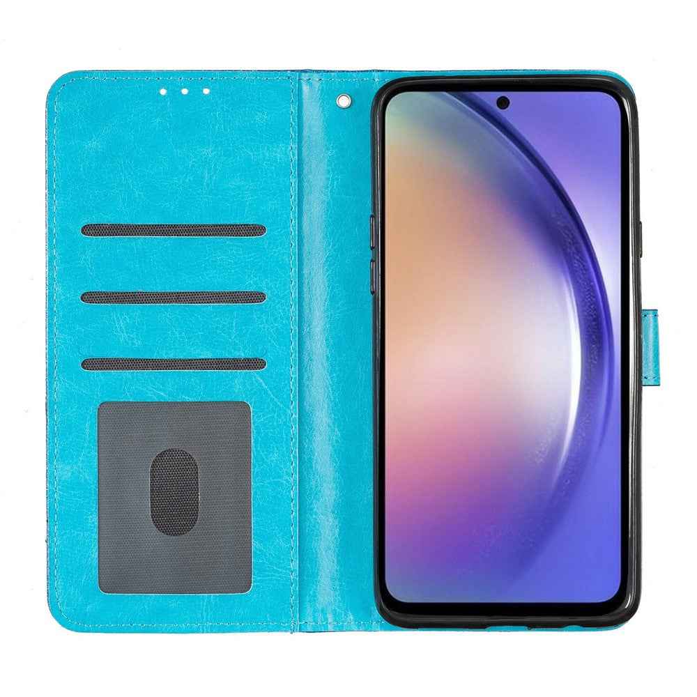 For Xiaomi 17 Pro Wallet Case Glitter Anti-Scratch Leather Stand Phone Cover with Strap - Blue