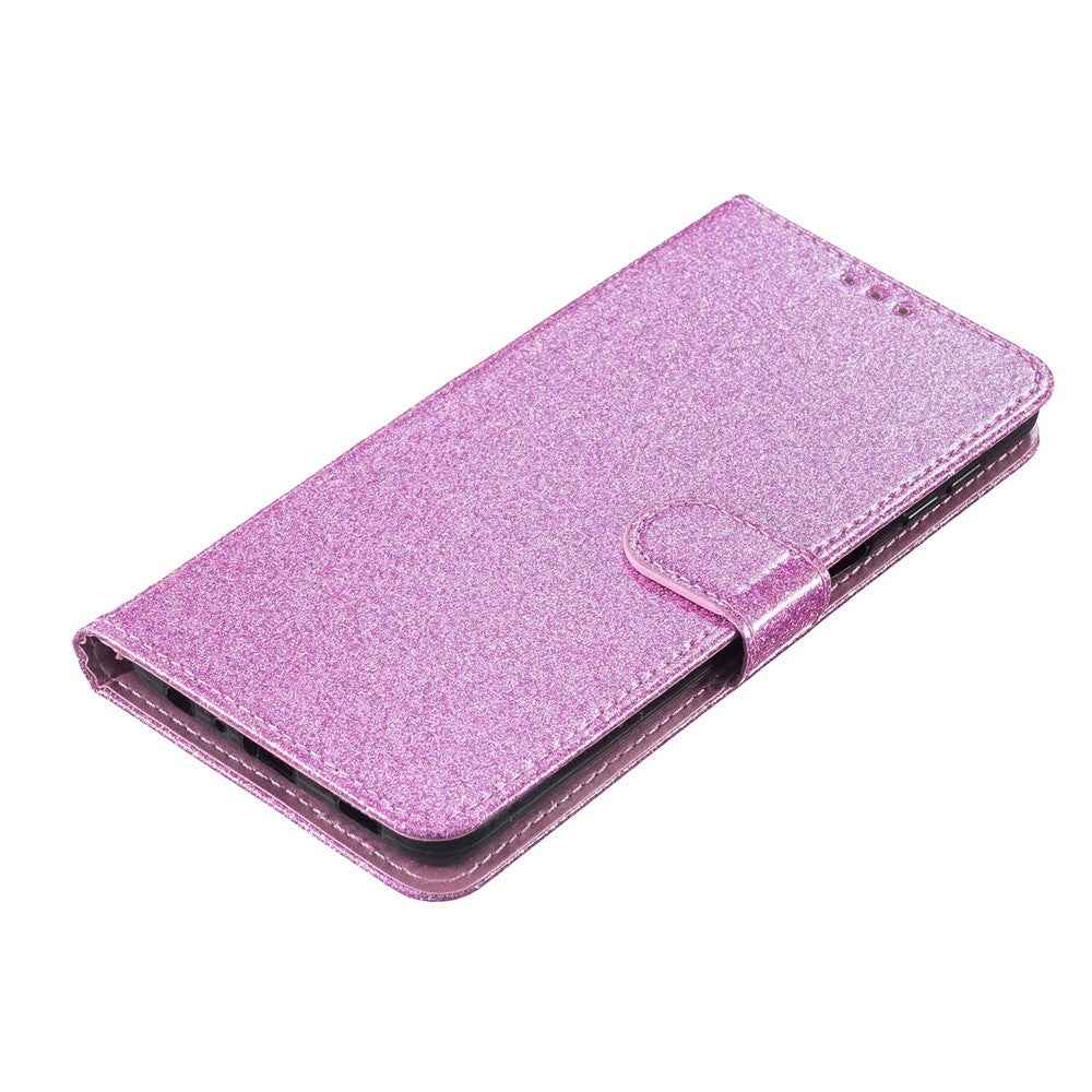 For Xiaomi 17 Pro Wallet Case Glitter Anti-Scratch Leather Stand Phone Cover with Strap - Light Purple