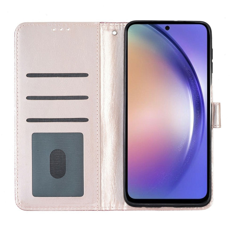 For Xiaomi 17 Pro Max Wallet Case Glitter Anti-Scratch Leather Stand Phone Cover with Strap - Light Purple