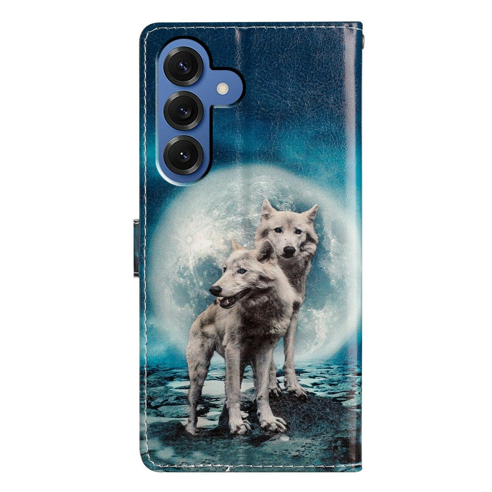 For-Samsung-Galaxy-S26-/-S26-Pro-Wallet-Case-PU-Leather-Pattern-Printing-Stand-Phone-Cover-with-Strap-Two-Wolves