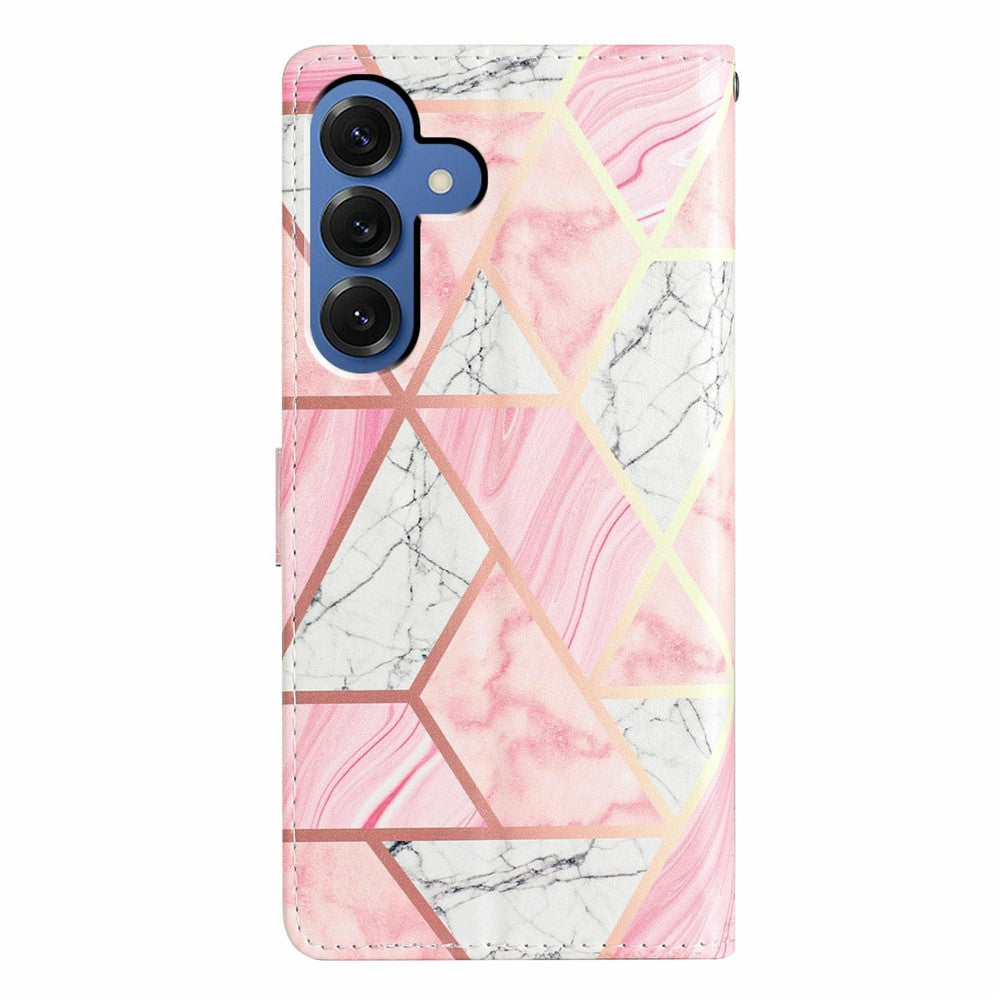 For-Samsung-Galaxy-S26-/-S26-Pro-Wallet-Case-PU-Leather-Pattern-Printing-Stand-Phone-Cover-with-Strap-Pink-Marble