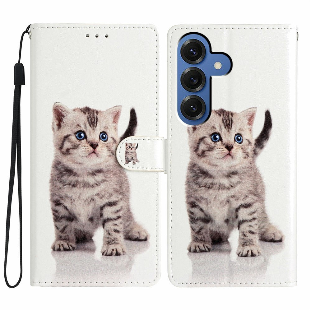 For-Samsung-Galaxy-S26-/-S26-Pro-Wallet-Case-PU-Leather-Pattern-Printing-Stand-Phone-Cover-with-Strap-Cute-Cat