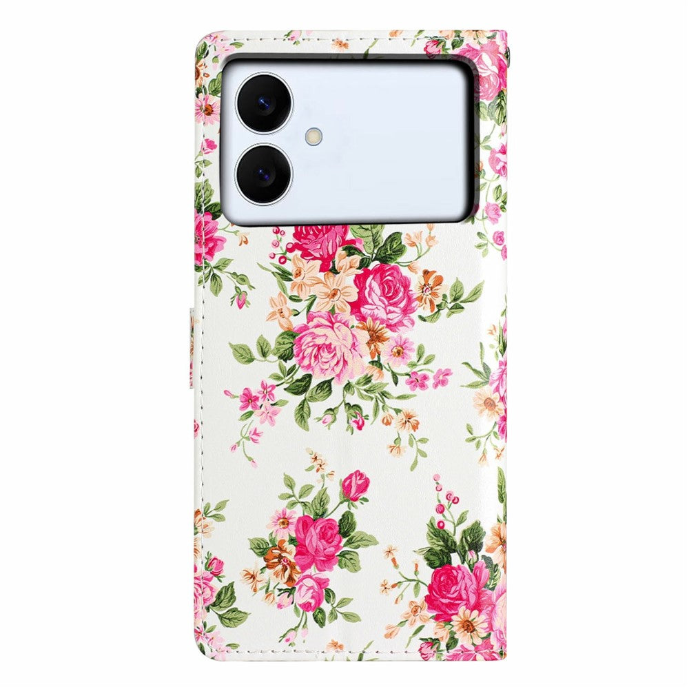 For-Samsung-Galaxy-S26-Edge-Wallet-Case-PU-Leather-Pattern-Printing-Stand-Phone-Cover-with-Strap-Red-Flowers
