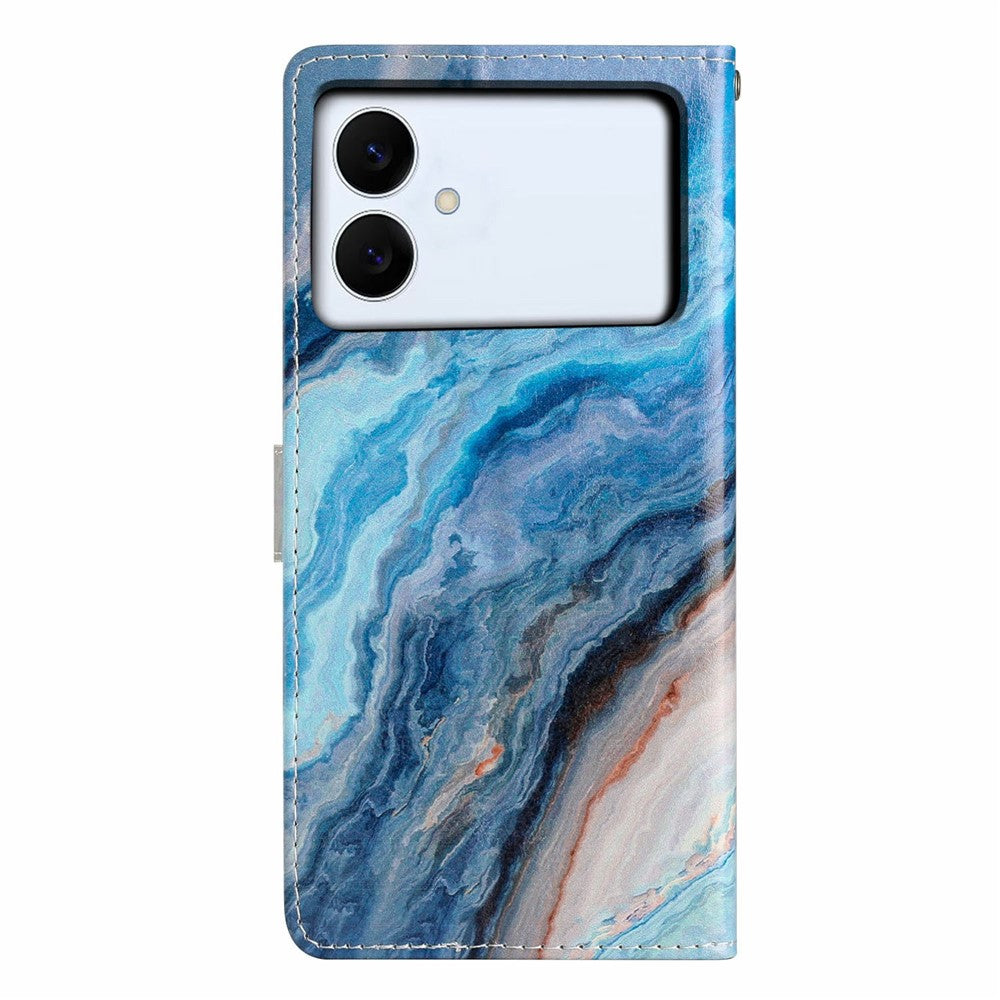 For-Samsung-Galaxy-S26-Edge-Wallet-Case-PU-Leather-Pattern-Printing-Stand-Phone-Cover-with-Strap-Blue-Marble