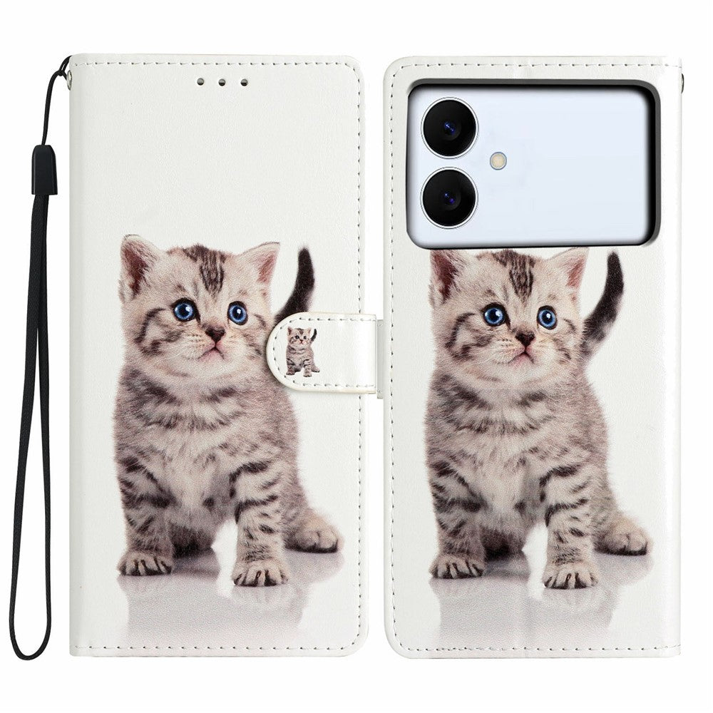 For-Samsung-Galaxy-S26-Edge-Wallet-Case-PU-Leather-Pattern-Printing-Stand-Phone-Cover-with-Strap-Cute-Cat