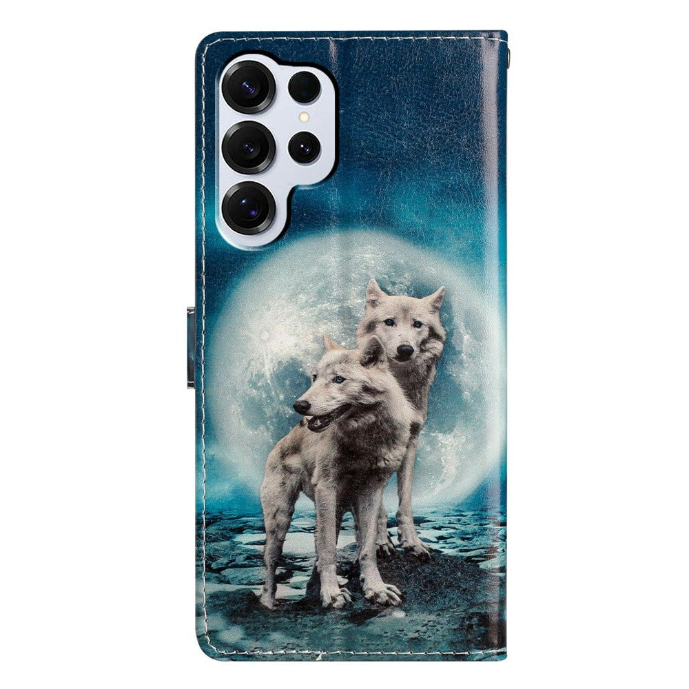 For-Samsung-Galaxy-S26-Ultra-Wallet-Case-PU-Leather-Pattern-Printing-Stand-Phone-Cover-with-Strap-Two-Wolves