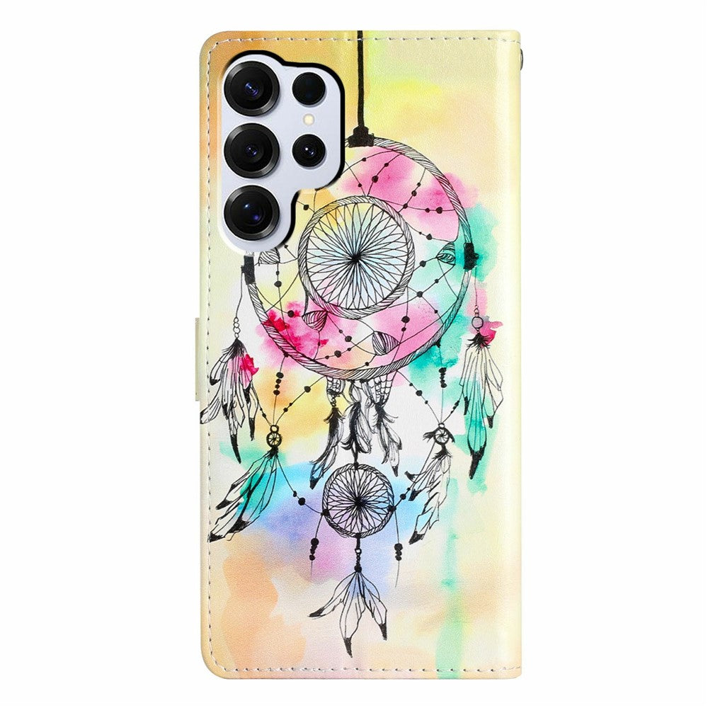 For-Samsung-Galaxy-S26-Ultra-Wallet-Case-PU-Leather-Pattern-Printing-Stand-Phone-Cover-with-Strap-Wind-Chime