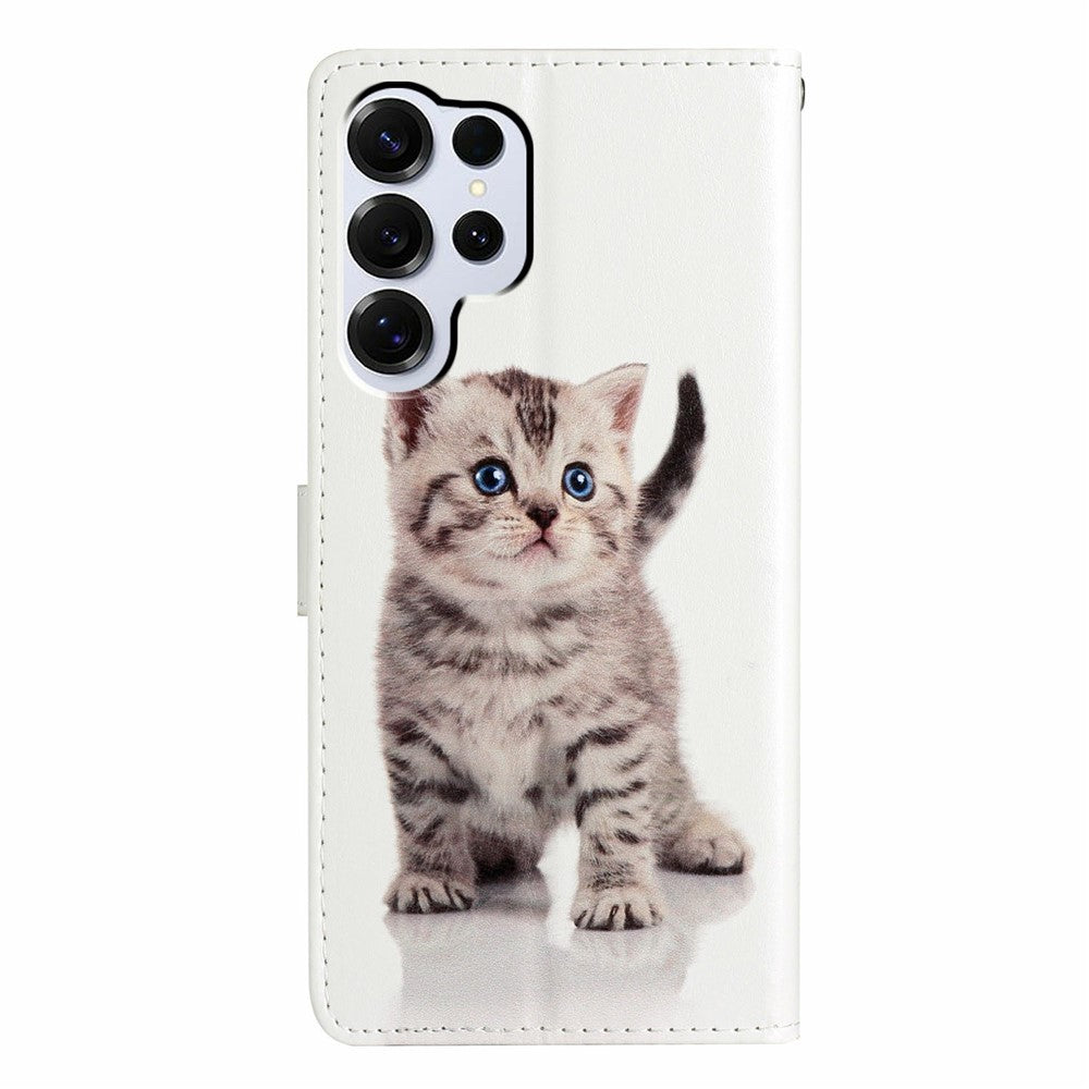 For-Samsung-Galaxy-S26-Ultra-Wallet-Case-PU-Leather-Pattern-Printing-Stand-Phone-Cover-with-Strap-Cute-Cat