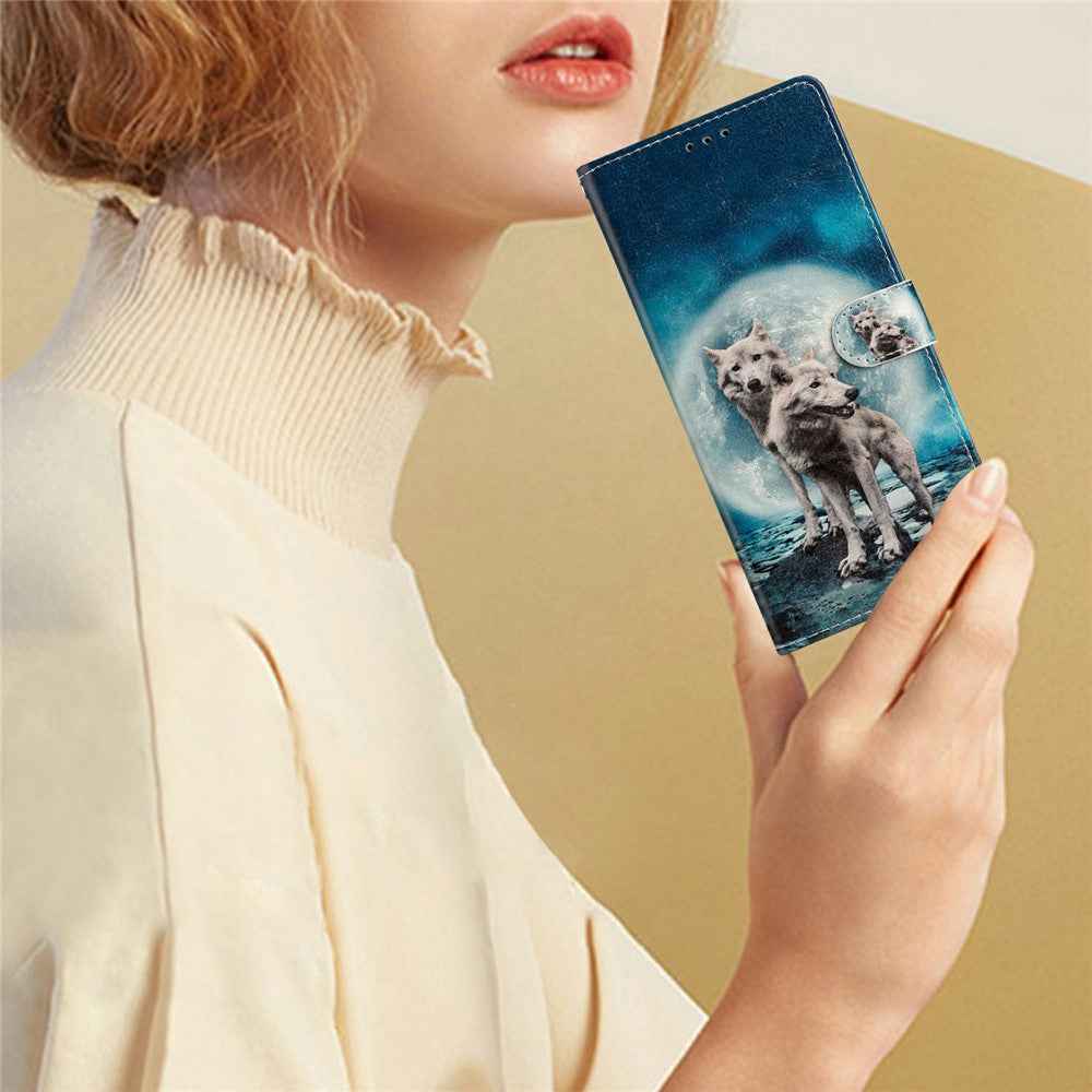 For Xiaomi 17 Pro Wallet Case PU Leather Pattern Printing Stand Phone Cover with Strap - Two Wolves