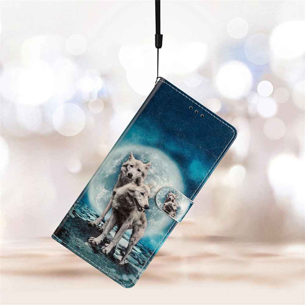 For Xiaomi 17 Pro Wallet Case PU Leather Pattern Printing Stand Phone Cover with Strap - Two Wolves