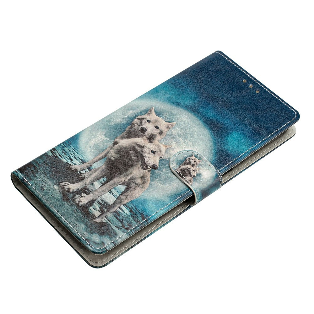 For Xiaomi 17 Pro Max Wallet Case PU Leather Pattern Printing Stand Phone Cover with Strap - Two Wolves
