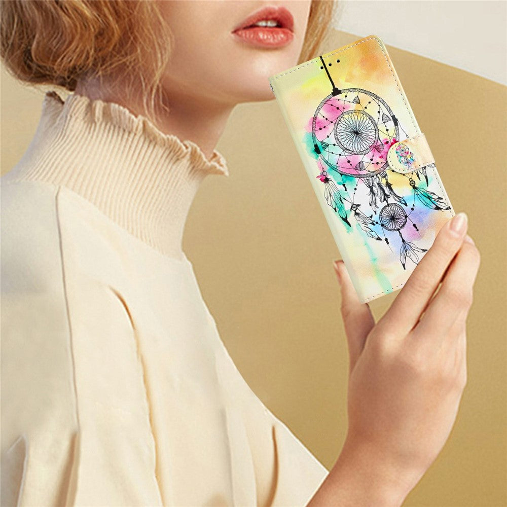 For Xiaomi 17 Pro Max Wallet Case PU Leather Pattern Printing Stand Phone Cover with Strap - Wind Chime
