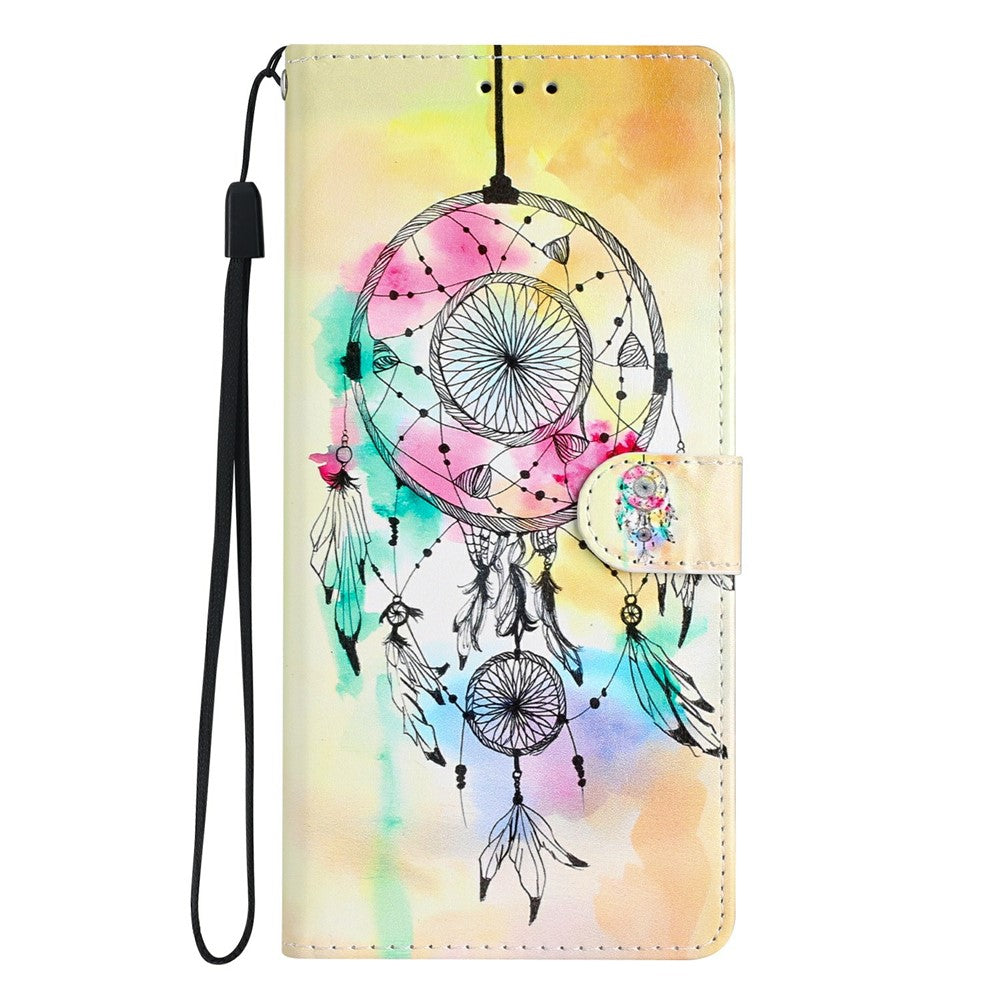 For Xiaomi 17 Pro Max Wallet Case PU Leather Pattern Printing Stand Phone Cover with Strap - Wind Chime