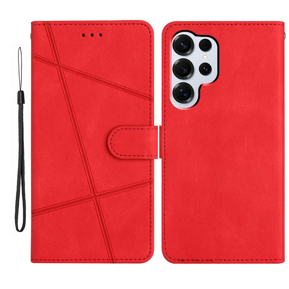 For-Samsung-Galaxy-S26-Ultra-Case-Crazy-Horse-Texture-PU-Leather-Wallet-Stand-Phone-Cover-Red