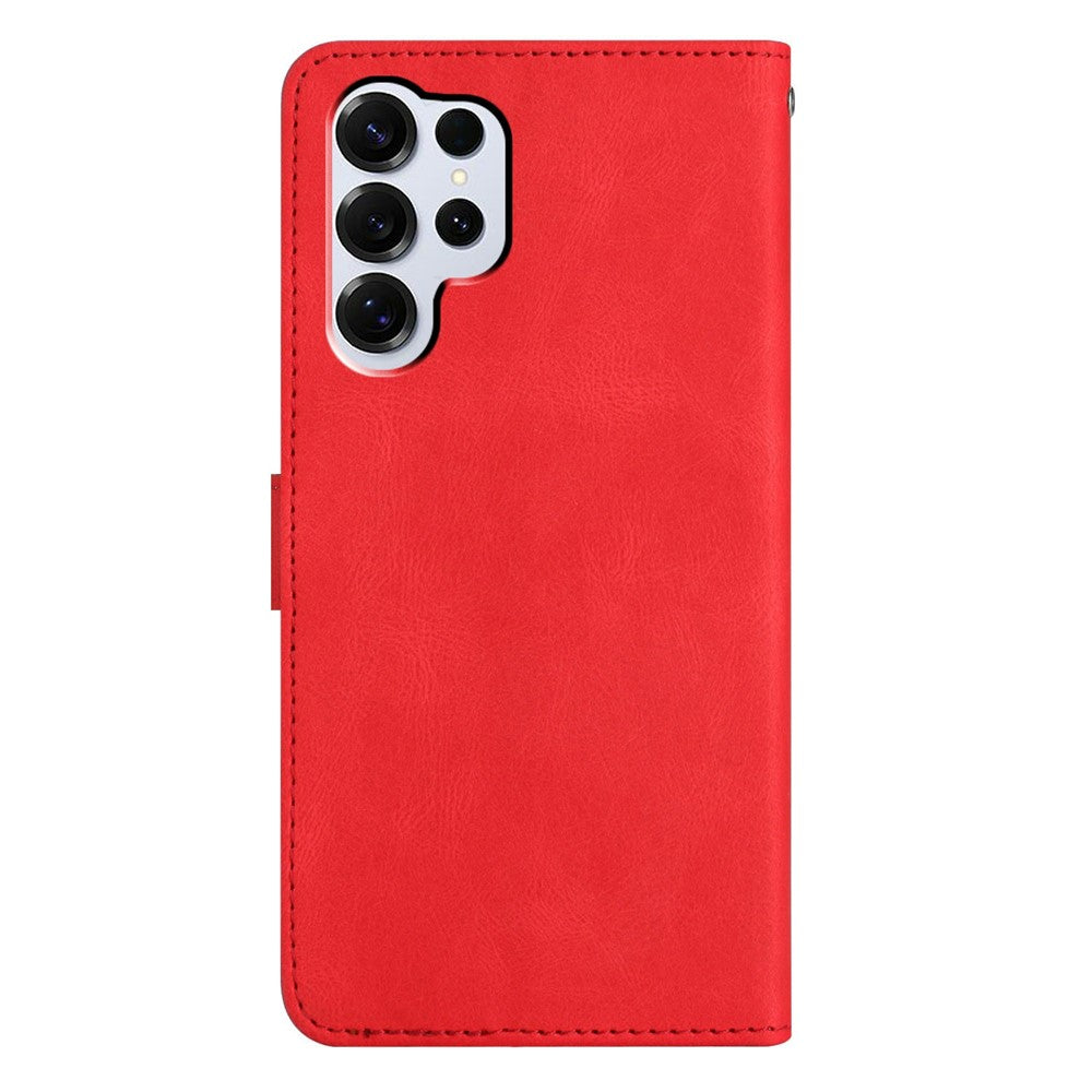 For-Samsung-Galaxy-S26-Ultra-Case-Crazy-Horse-Texture-PU-Leather-Wallet-Stand-Phone-Cover-Red