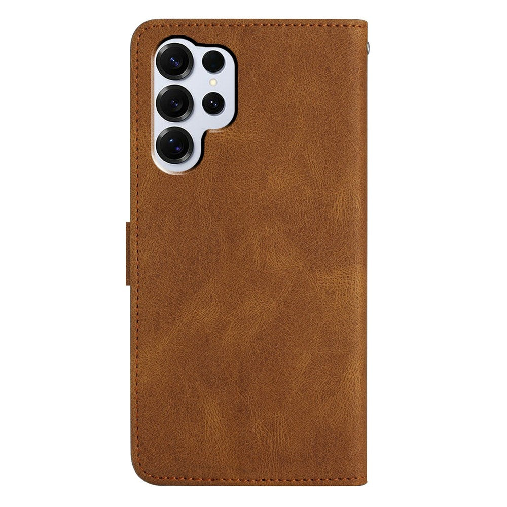 For-Samsung-Galaxy-S26-Ultra-Case-Crazy-Horse-Texture-PU-Leather-Wallet-Stand-Phone-Cover-Brown