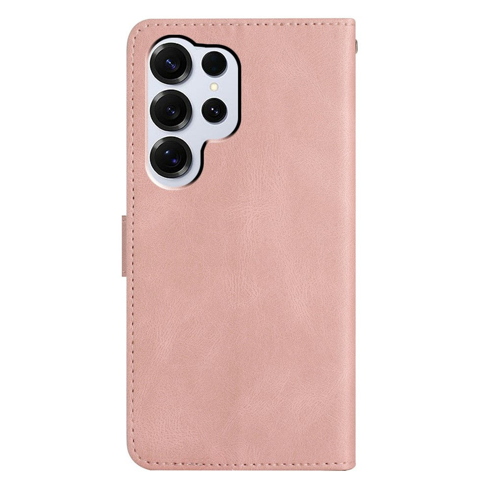 For-Samsung-Galaxy-S26-Ultra-Case-Crazy-Horse-Texture-PU-Leather-Wallet-Stand-Phone-Cover-Rose-Gold