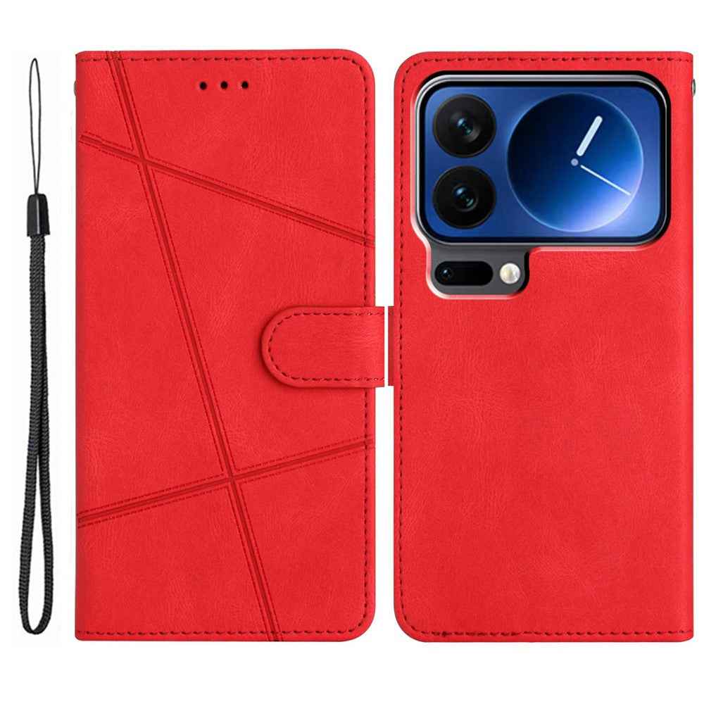 For Xiaomi 17 Pro Case Crazy Horse Texture PU Leather Wallet Stand Phone Cover - Red