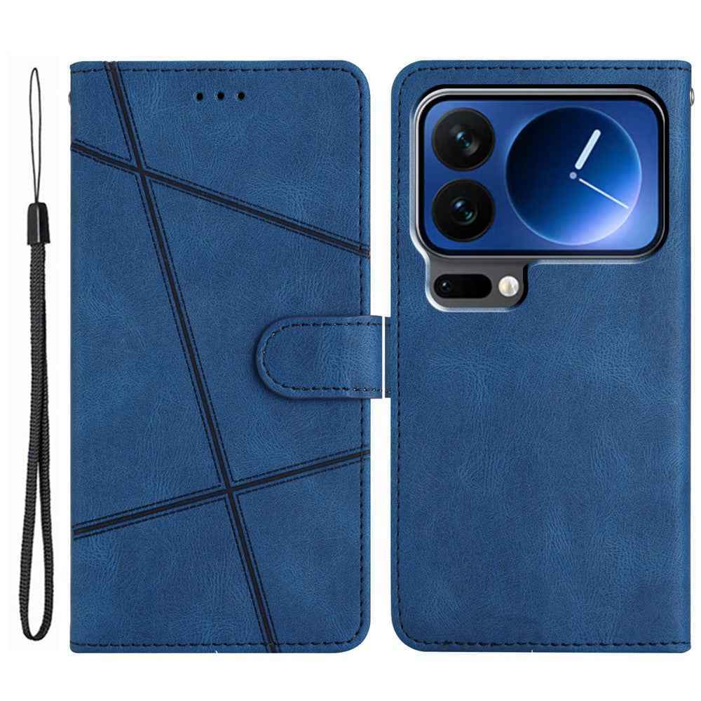 For Xiaomi 17 Pro Case Crazy Horse Texture PU Leather Wallet Stand Phone Cover - Blue