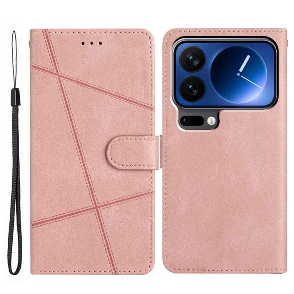 For Xiaomi 17 Pro Case Crazy Horse Texture PU Leather Wallet Stand Phone Cover - Rose Gold