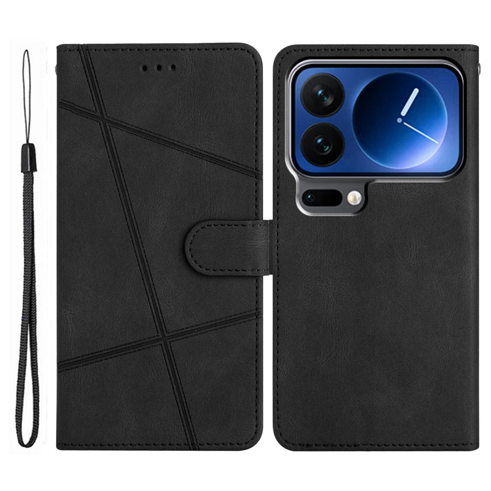 For Xiaomi 17 Pro Max Case Crazy Horse Texture PU Leather Wallet Stand Phone Cover - Black
