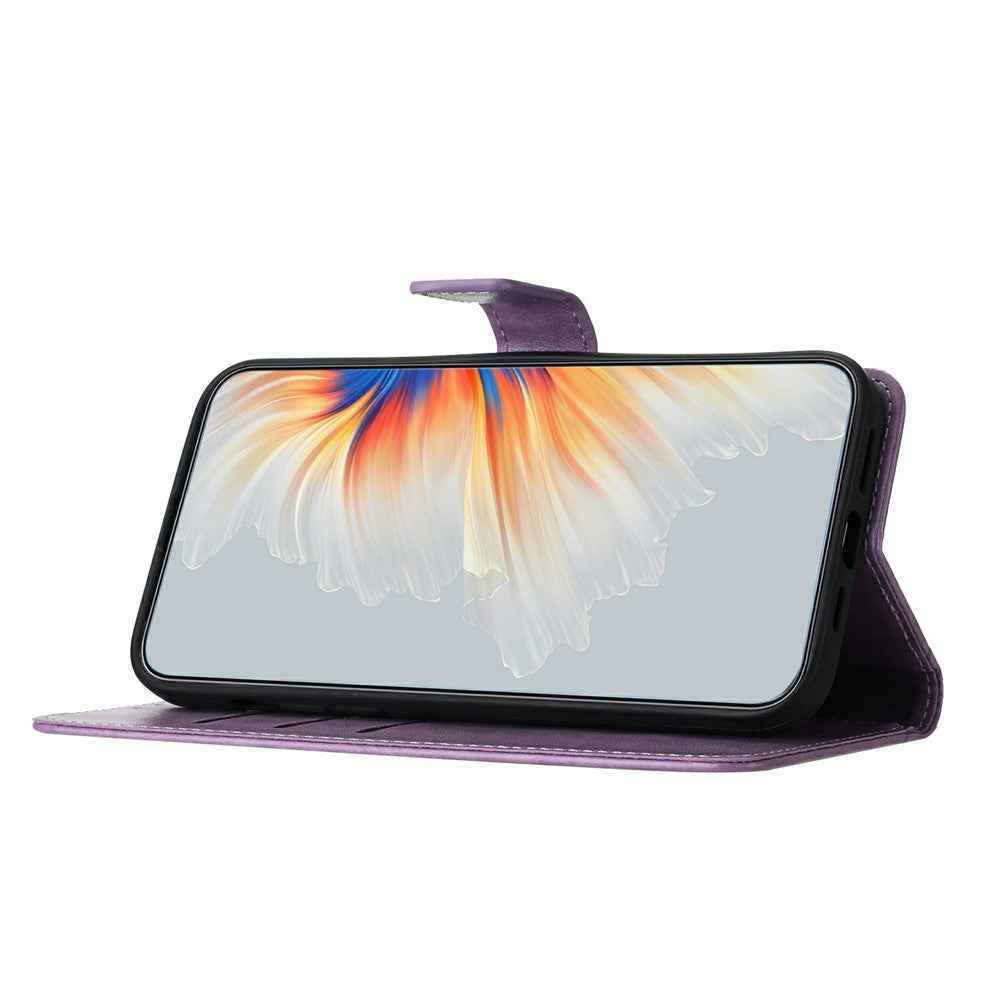 For Xiaomi 17 Pro Leather Case with Card Slots Mandala Pattern Phone Cover Stand - Purple