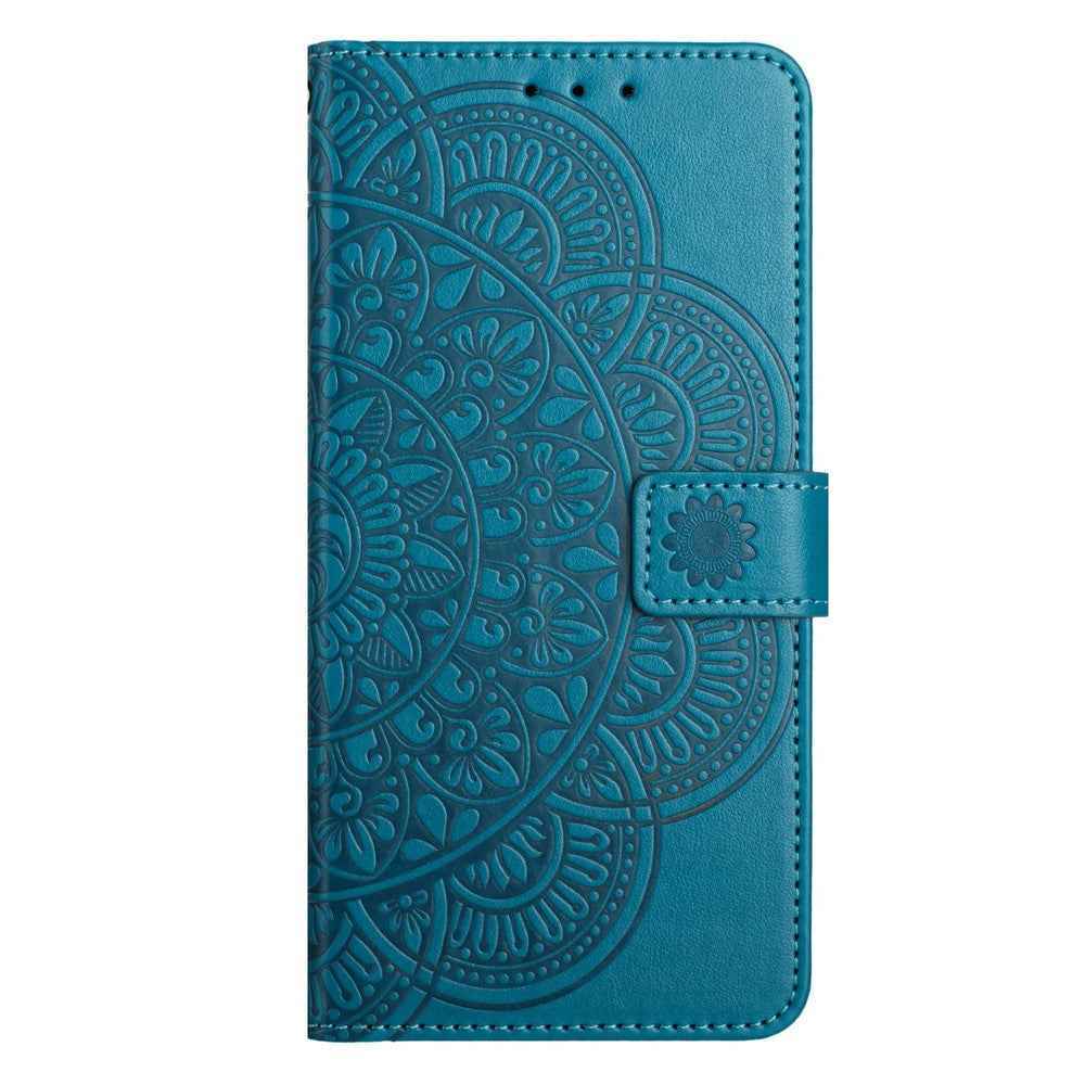For Xiaomi 17 Pro Leather Case with Card Slots Mandala Pattern Phone Cover Stand - Blue